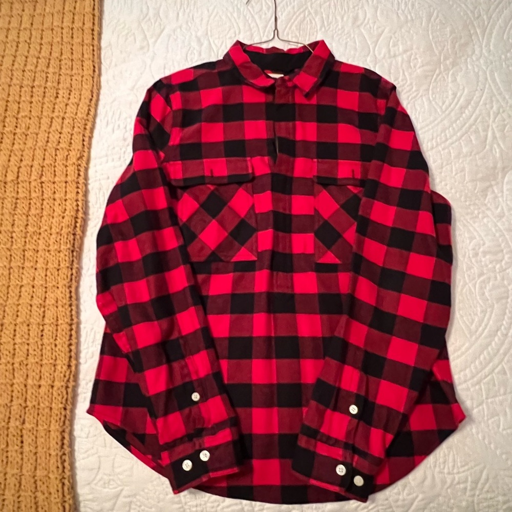 Flannel J Crew Zip Up Shirt